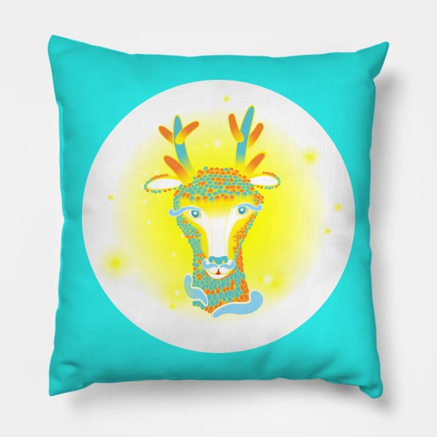 No Text Plain Bright Colors Version - Believer's World Resident Wopwop Pillow by Believer's World The Other World The Eternal World