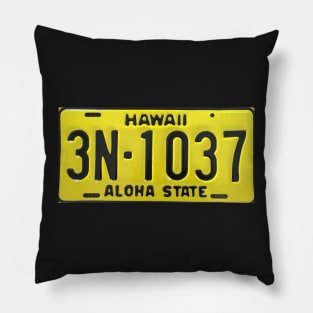 Hawaii Aloha State Licence Plate Pillow