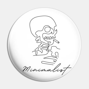 Funny Minimalist Skull - Minimalist Art Pin