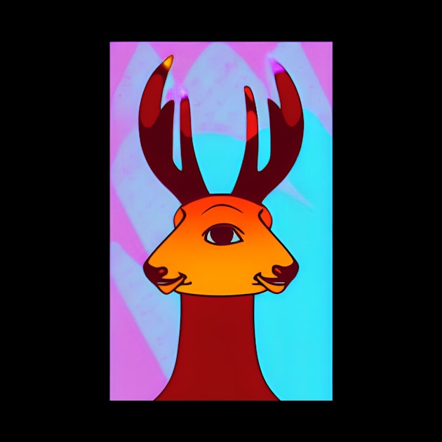 Funky Rain deer by Gizi Zuckermann Art