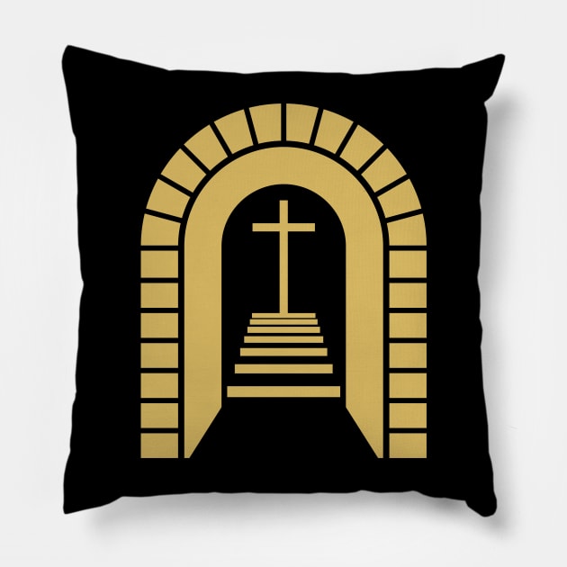 Stairs leading to the cross of Christ. Pillow by Reformer