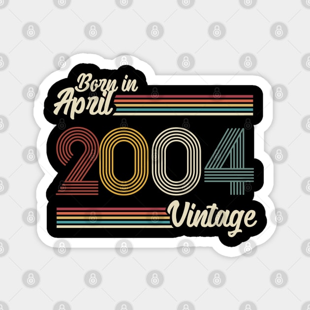 Vintage Born In April 2004 Magnet by Jokowow