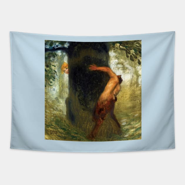 The Tease - Franz Von Stuck Tapestry by forgottenbeauty