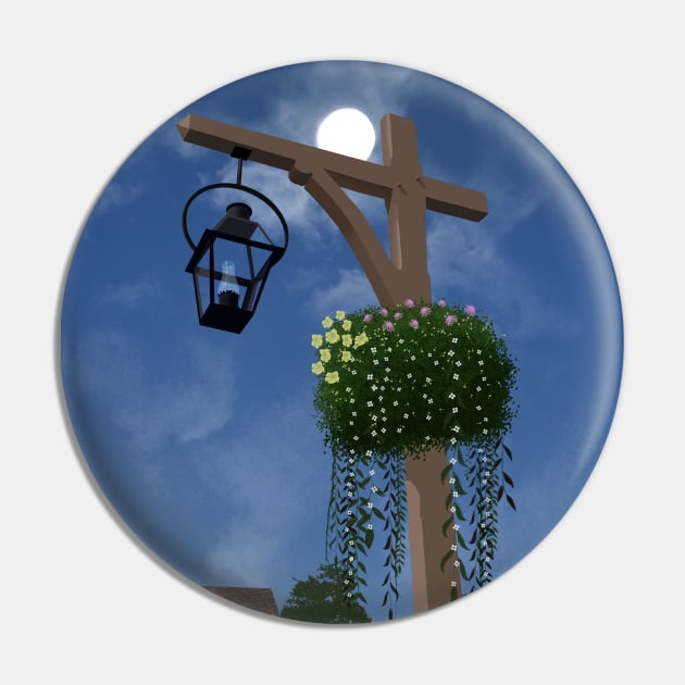 Flowered Lamp Post Pin by WickedFaery