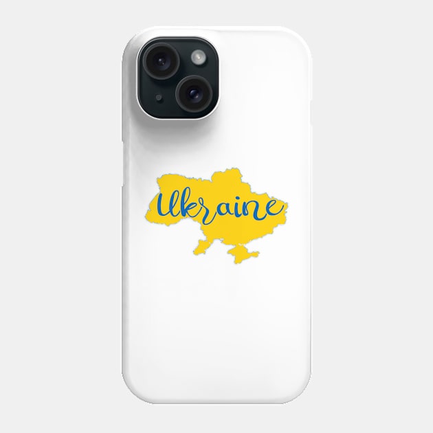 Ukrainian map and lettering Phone Case by Cute-Design