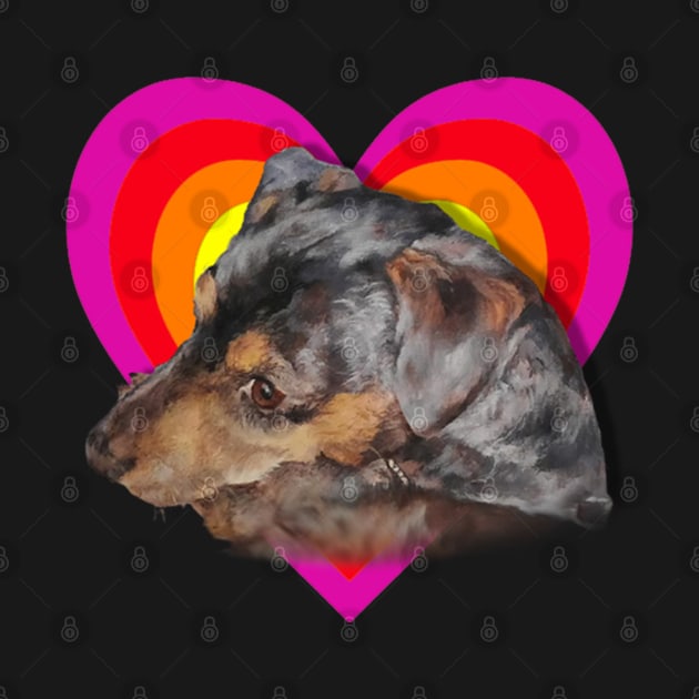 Sausage (dog!) in a heart! by StudioFluffle