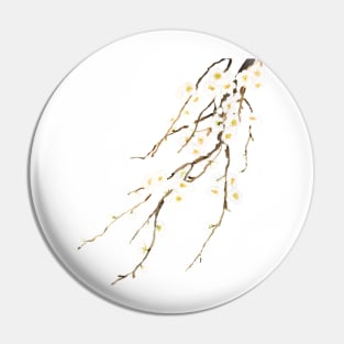 white plum flowers blossom watercolor Pin