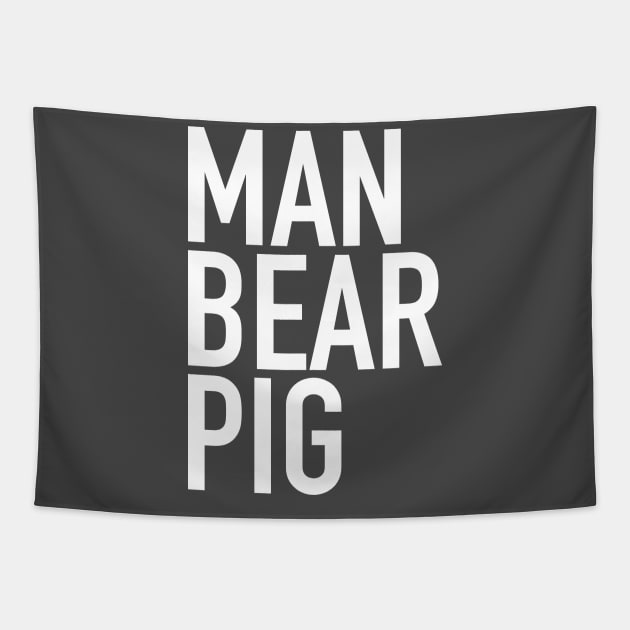 Man-Bear-Pig Tapestry by CKline