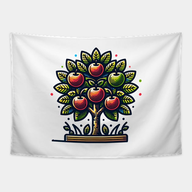 Apples Fruit Leaf Since Vintage Tapestry by Flowering Away