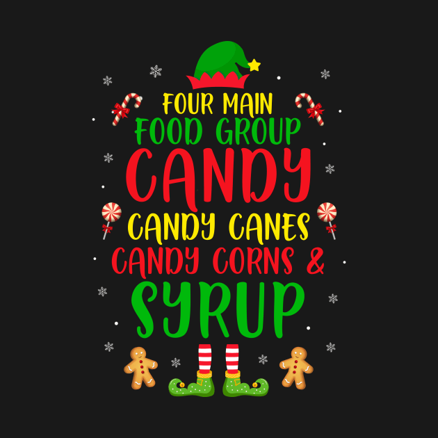 Four Main Food Groups Candy Canes Syrup Christmas Elf Gift by skylervario