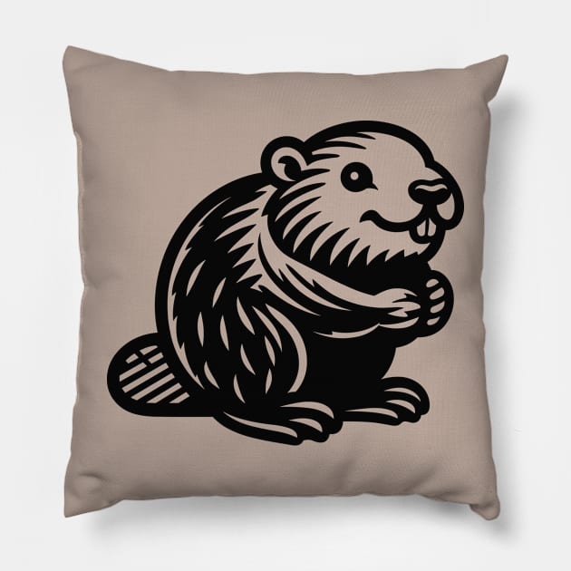 Beaver Pillow by KayBee Gift Shop