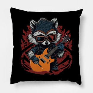 Rock Raccoon Pillow