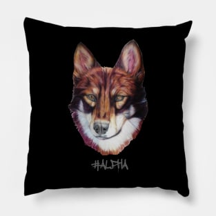 alpha wolf head Pillow