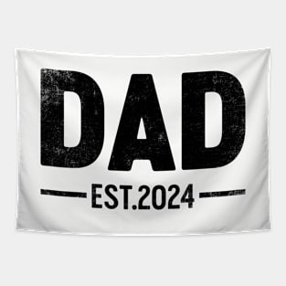 Dad Est 2024 (Black) Funny Father's Day Tapestry