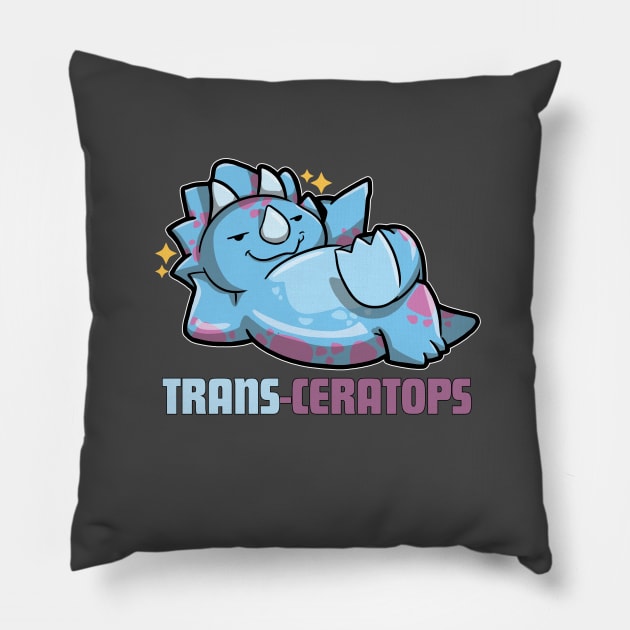 Chilling Trans-ceratops Pillow by DinoMart