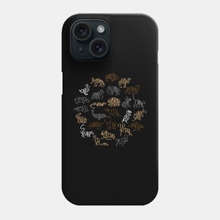 Animals A to Z Calligrams Phone Case