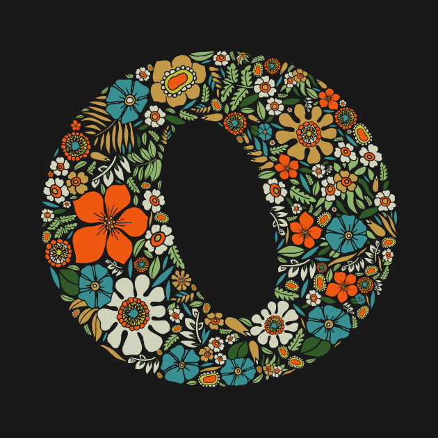 Hippie Floral Letter O by zeljkica