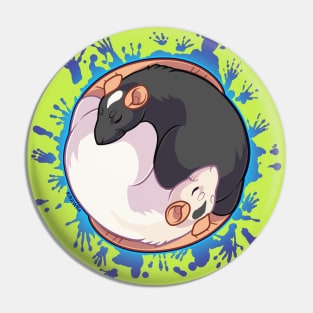 Yin Yang Rats Pin