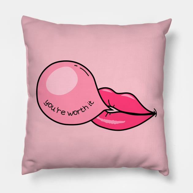 You're Worth It Pillow by Owlora Studios