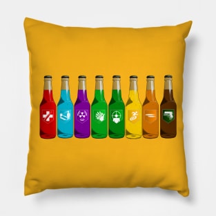 Zombie Perks Lined Up on Yellow Pillow