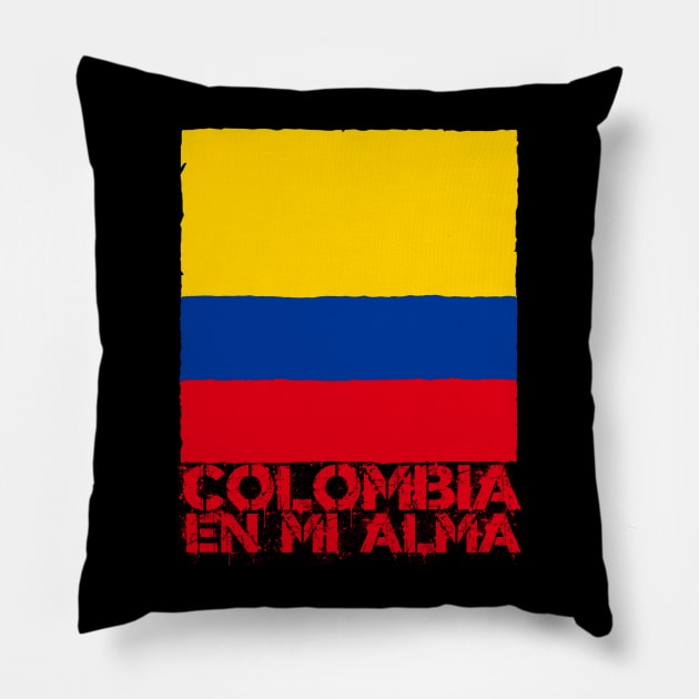 Colombia in my heart Pillow by Jun Pagano