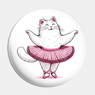 Cute Cat in Tutu Ballet Dancing Funny Ballet Pin