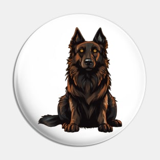 Belgian Tervuren Dog Illustration Pin