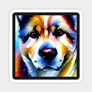 Akita - Colorful Close Up Magnet