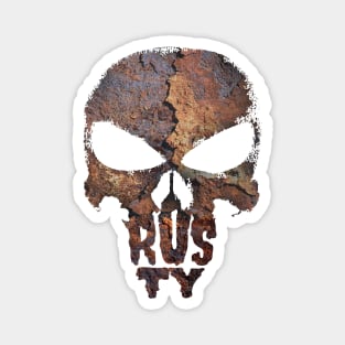 Rusty Skull Halloween Magnet