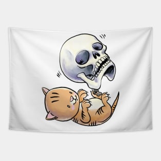 Skull Kitten Tapestry