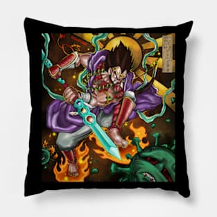 Vegeta and Susanoo-no-Mikoto Potara Earrings fusion Pillow