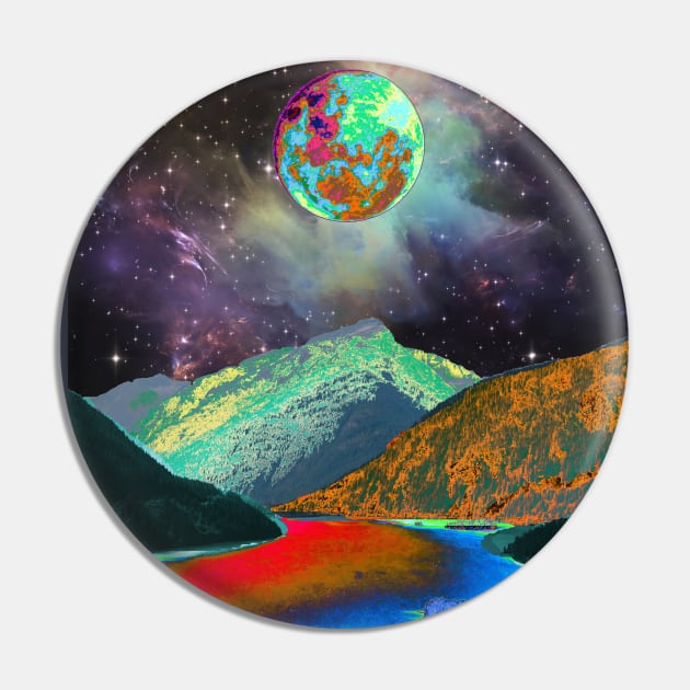 Psychedelic Landscape Pin by Cajuca