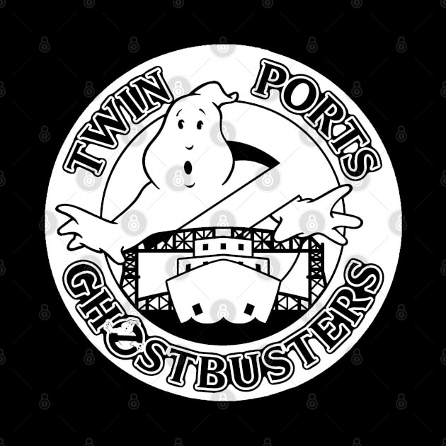 Twin Ports Ghostbusters Logo Black & White by Twin Ports Ghostbusters