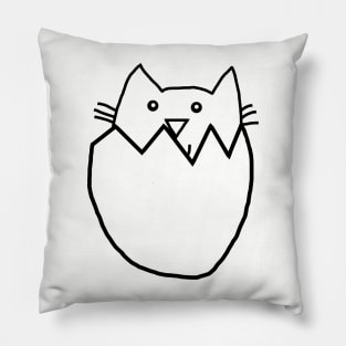 Minimal Kitty Cat Hatching from Easter Egg Pillow