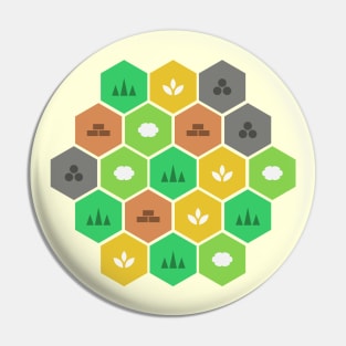 Minimalist Settlers Tile Board Games Pin