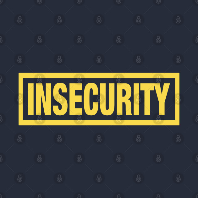 INSECURITY - Security Yellow Bordered T-Shirt Parody by Shirt for Brains