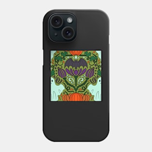 Spooky Ghosts Halloween Bat and Pumpkin Damask Phone Case