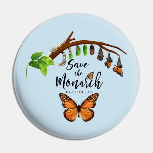 Save the Monarch Butterflies Pin