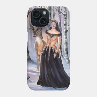 Lady Chickadee fantasy art by Renee Lavoie Phone Case