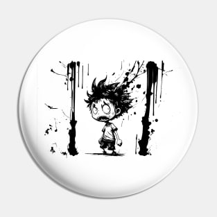 cartoon little Monster boy ink caracter Pin