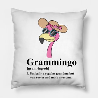 Womens Grammingo Regular Grandma But Way Cooler Awesome Flamingo Pillow