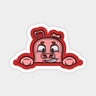 Pig Cartoon With Happy Face Expression Magnet