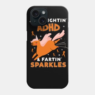 ADHD funny unicorn farting sparkles Phone Case