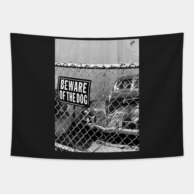 Beware of the dog Tapestry by AdultingApparel