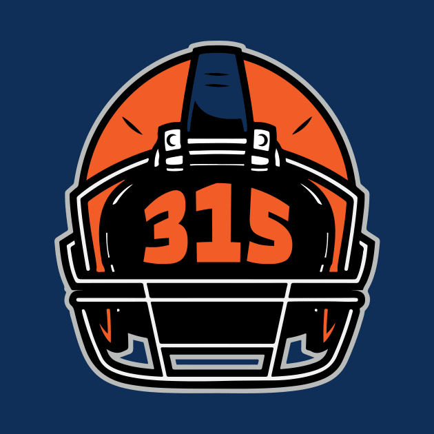 Retro Football Helmet 315 Area Code Syracuse Football by SLAG_Creative