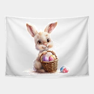 Cute Easter Bunny, Watercolor. Tapestry