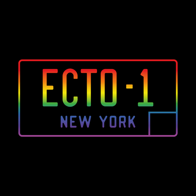 Ecto-1 Licence Plate (rainbow effect) by GraphicGibbon