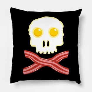 Bacon and Eggs Skull Vegan Veggie Zombie Skull Egg Shirt T-Shirt Gift Pillow