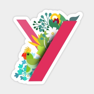 Tropical alphabet Y Magnet