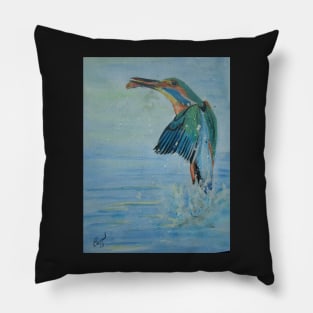 Kingfisher catching Pillow